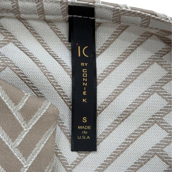 IC By Connie K Womens Size S Jacket Tan White Chevron Blazer Unique Button NEW - Picture 4 of 8